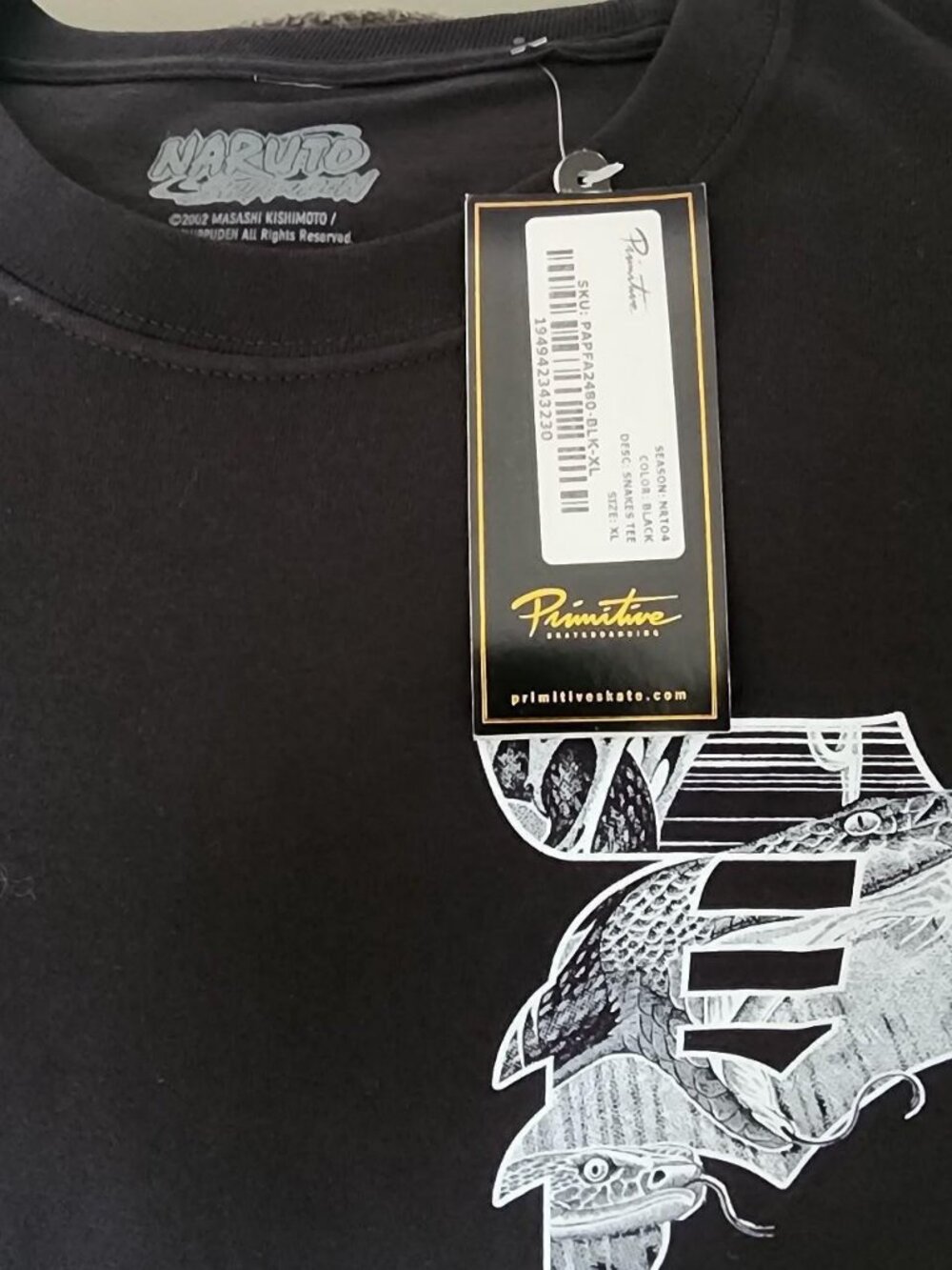 Primitive x Naruto black tee Size XL #naruto #skateboarding - Picture 4 of 5